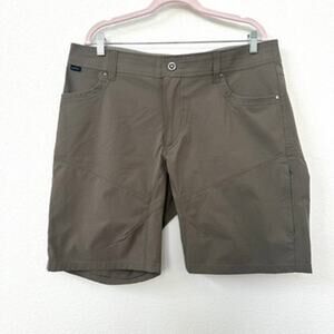 KUHL Men's Shorts Khaki Brown Size 38 Nylon/Elastane Blend